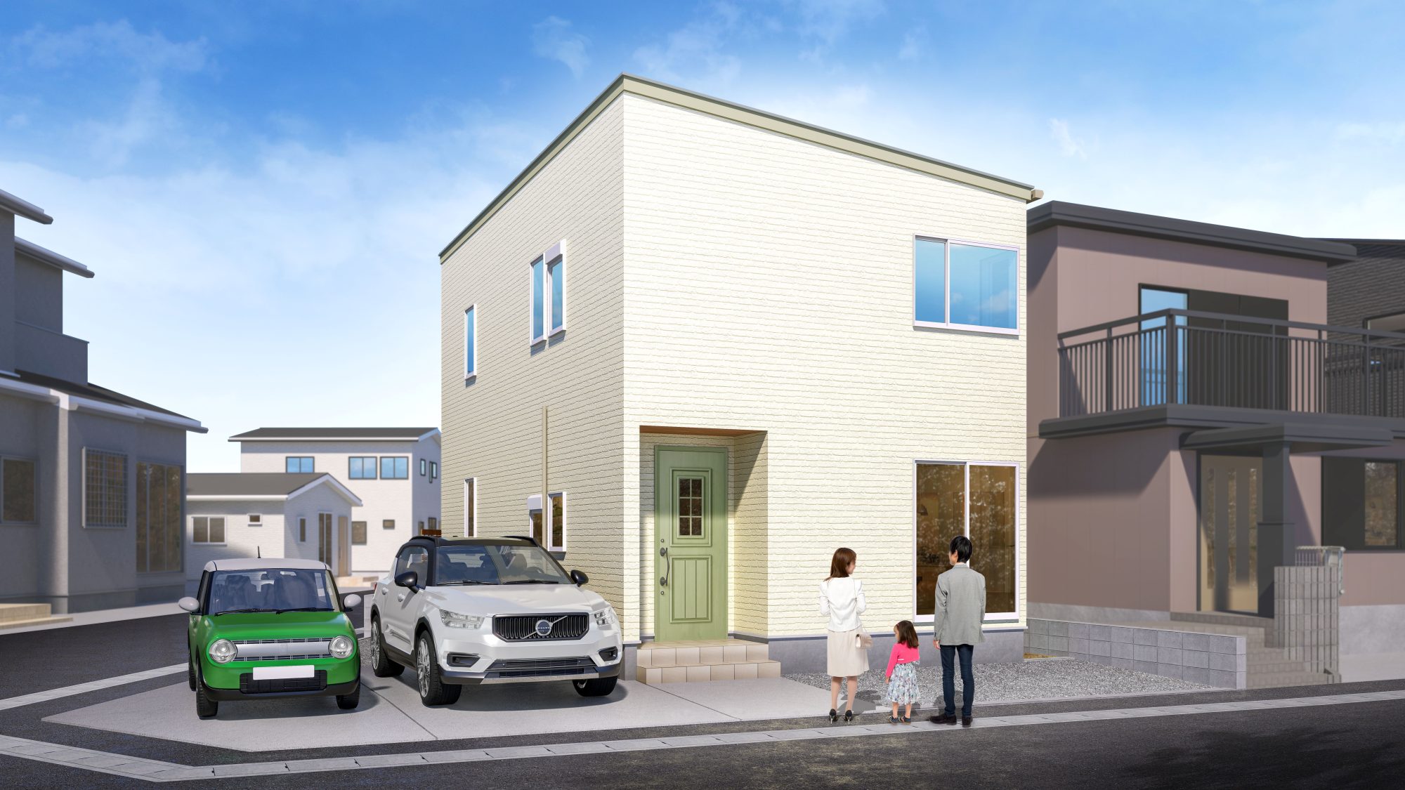 2鹿児島市自由ヶ丘2丁目　新築建売　物件名【自由ヶ丘2-01】　家事の味方、大型ランドリースペースのあるお家